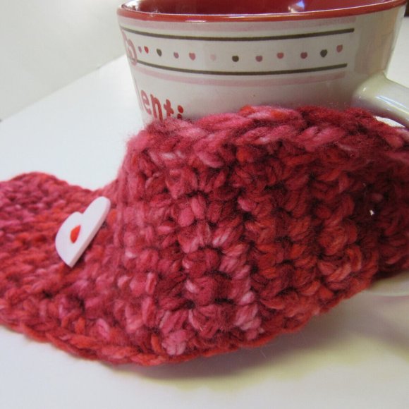 Pink Coffee Mug Cozy Keep It Hot Cover Cup Sleeve Crochet Cozi Tea Drink NWT - Picture 6 of 10